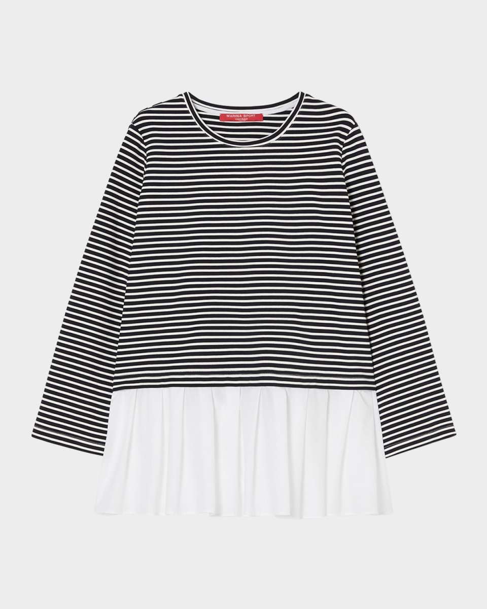 Plus Size Liuti Striped Ruffle Blous